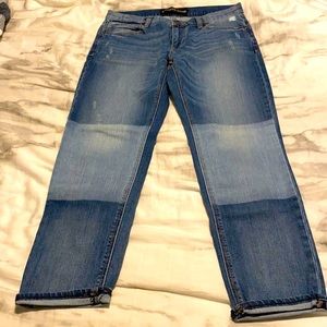 Express Girlfriend Jeans Faded Patch Knees